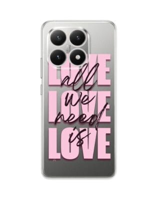 Etui do Xiaomi 15T przeźroczyste, silikonowe Flexi, Positive Vibes, All We Need Is Love