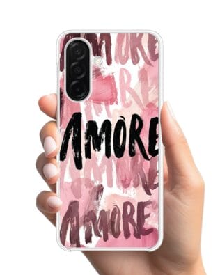 Etui do Samsung Galaxy A26 5G z MagSafe przeźroczyste, silikonowe Flexi, Positive Vibes, Amore Amore