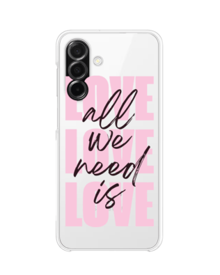 Etui do Samsung Galaxy A26 5G przeźroczyste, silikonowe Flexi, Positive Vibes, All We Need Is Love