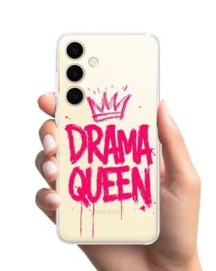 Etui do Samsung Galaxy S24 Plus przeźroczyste, silikonowe Flexi, Positive Vibes, Drama Queen