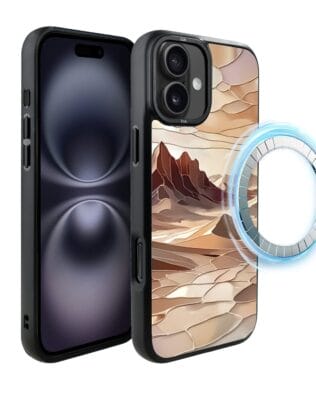 Etui do iPhone 16 Plus IBIZU DropGuard Matt z MagSafe, Barwy Szkła, Pustynny spokój