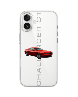 Etui do iPhone 17 przeźroczyste, silikonowe Flexi, Szybkie Auta, czerwony Challenger GT
