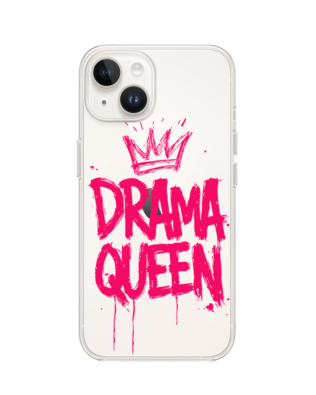 Etui do iPhone 13 przeźroczyste, silikonowe Flexi, Positive Vibes, Drama Queen