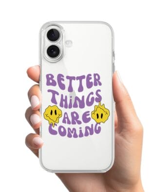 Etui do iPhone 17 przeźroczyste, silikonowe Flexi, better things are coming