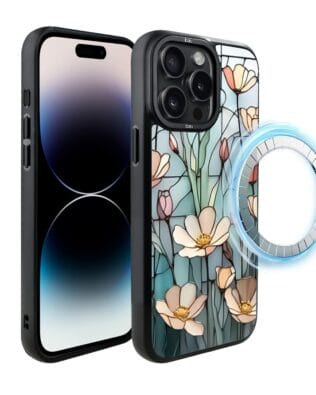 Etui do iPhone 14 Pro Max IBIZU DropGuard Matt z MagSafe, Barwy Szkła, Szept kwiatów polnych