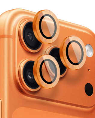 Metalowa osłona obiektywu aparatu ze szkła hartowanego 9H do iPhone 17 Pro Max, 1 zestaw, pomarańczowa