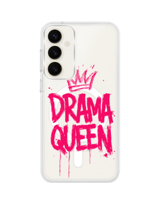 Etui do Samsung Galaxy S23 FE 5G z MagSafe przeźroczyste, silikonowe Flexi, Positive Vibes, Drama Queen