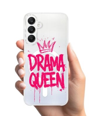 Etui do Samsung Galaxy A25 5G z MagSafe przeźroczyste, silikonowe Flexi, Positive Vibes, Drama Queen