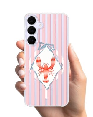 Etui do Samsung Galaxy S25 FE z MagSafe przeźroczyste, silikonowe Flexi, Summer Patterns, Homar