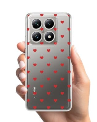 Etui do Xiaomi 14T Pro przeźroczyste, silikonowe Flexi, Mini Patterns, Serduszka