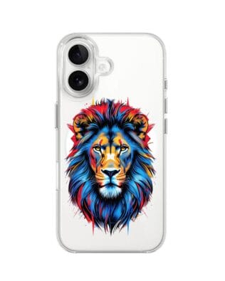 Etui do iPhone 16 z MagSafe przeźroczyste, silikonowe Flexi, Dzika Mandala, Lew