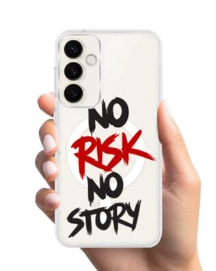 Etui do Samsung Galaxy S23 Plus z MagSafe przeźroczyste, silikonowe Flexi, Positive Vibes, No Risk No Story