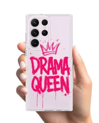 Etui do Samsung Galaxy S23 Ultra przeźroczyste, silikonowe Flexi, Positive Vibes, Drama Queen