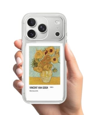 Etui do iPhone 17 Pro Max przeźroczyste, silikonowe Flexi, słoneczniki Van Gogh