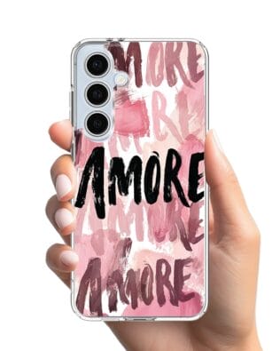 Etui do Samsung Galaxy S24 FE przeźroczyste, silikonowe Flexi, Positive Vibes, Amore Amore