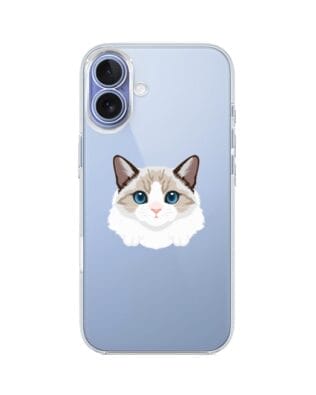 Etui do iPhone 17 przeźroczyste, silikonowe Flexi, kot birmański