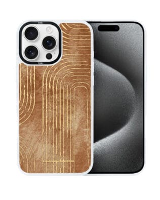 Etui do iPhone 15 Pro IBIZU DropGuard Matt z MagSafe, Boho, Geometryczne linie