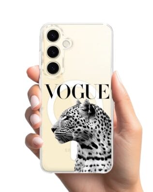 Etui do Samsung Galaxy S24 z MagSafe przeźroczyste, silikonowe Flexi, Positive Vibes, Tygrys Vogue