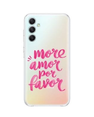 Etui do Samsung Galaxy A34 5G przeźroczyste, silikonowe Flexi, Positive Vibes, More amore per favore