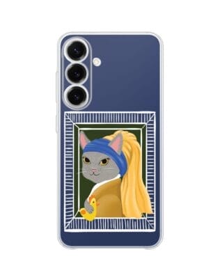 Etui do Samsung Galaxy S25 FE przeźroczyste, silikonowe Flexi, kotek z kurczakiem