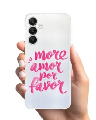 Etui do Samsung Galaxy A25 5G przeźroczyste, silikonowe Flexi, Positive Vibes, More amore per favore
