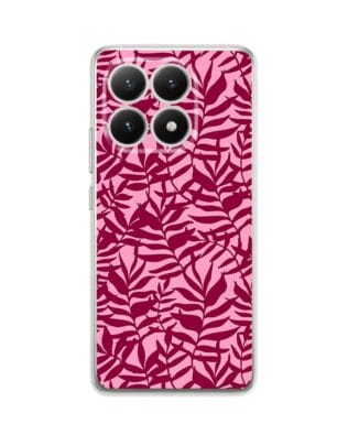 Etui do Xiaomi 15T przeźroczyste, silikonowe Flexi, Summer Patterns, bordowe liście