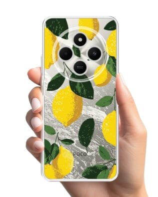 Etui do Xiaomi POCO C75 przeźroczyste, silikonowe Flexi, Italian Summer, Cytrynowe
