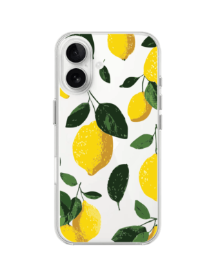 Etui do iPhone 16 przeźroczyste, silikonowe Flexi, Italian Summer, Cytrynowe