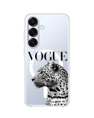 Etui do Samsung Galaxy S25 z MagSafe przeźroczyste, silikonowe Flexi, Positive Vibes, Tygrys Vogue