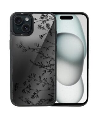 Etui do iPhone 15 Plus IBIZU DropGuard Matt z MagSafe, Midnight, Dotyk kwiatów