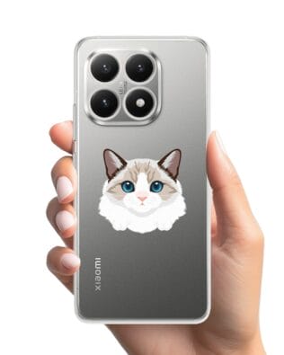 Etui do Xiaomi 15T przeźroczyste, silikonowe Flexi, kot birmański