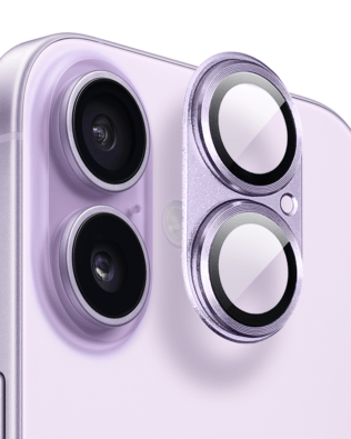 Metalowa osłona na cały aparat z wbudowanymi szkłami do iPhone 17, lawendowa