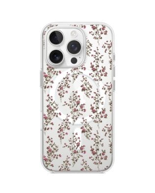 Etui do iPhone 13 Pro z MagSafe przeźroczyste, silikonowe Flexi, Mini Patterns, Różyczki