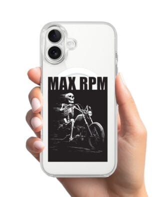 Etui do iPhone 17 z MagSafe przeźroczyste, silikonowe Flexi, Bikers, Ghost Rider