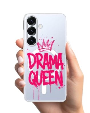 Etui do Samsung Galaxy S25 Plus z MagSafe przeźroczyste, silikonowe Flexi, Positive Vibes, Drama Queen