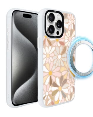 Etui do iPhone 15 Pro Max IBIZU DropGuard Matt z MagSafe, Boho, Kwiaty vintage