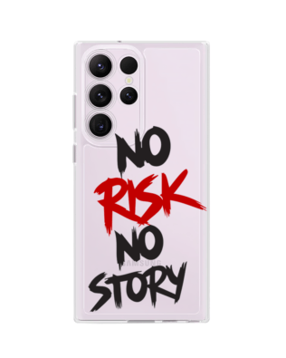 Etui do Samsung Galaxy S23 Ultra przeźroczyste, silikonowe Flexi, Positive Vibes, No Risk No Story