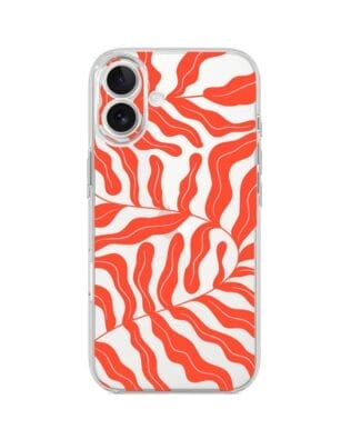 Etui do iPhone 17 przeźroczyste, silikonowe Flexi, Summer Patterns, koralowy wzór