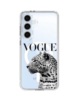 Etui do Samsung Galaxy S24 FE z MagSafe przeźroczyste, silikonowe Flexi, Positive Vibes, Tygrys Vogue