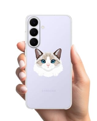 Etui do Samsung Galaxy S25 FE przeźroczyste, silikonowe Flexi, kot birmański