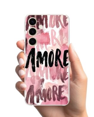 Etui do Samsung Galaxy S24 przeźroczyste, silikonowe Flexi, Positive Vibes, Amore Amore