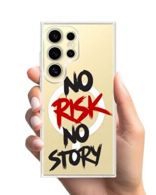 Etui do Samsung Galaxy S24 Ultra z MagSafe przeźroczyste, silikonowe Flexi, Positive Vibes, No Risk No Story