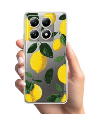 Etui do Xiaomi 14T przeźroczyste, silikonowe Flexi, Italian Summer, Cytrynowe