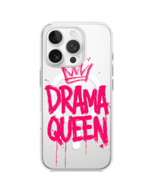 Etui do iPhone 15 Pro Max z MagSafe przeźroczyste, silikonowe Flexi, Positive Vibes, Drama Queen