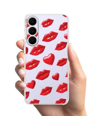 Etui do Samsung Galaxy S25 FE przeźroczyste, silikonowe Flexi, czerwone usta