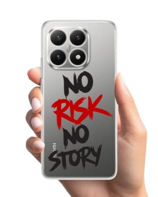 Etui do Xiaomi 15T przeźroczyste, silikonowe Flexi, Positive Vibes, No Risk No Story