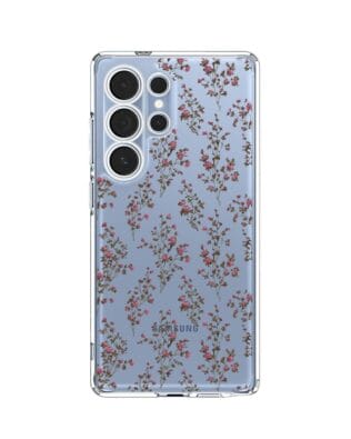 Etui do Samsung Galaxy S25 Ultra przeźroczyste, silikonowe Flexi, Mini Patterns, Różyczki