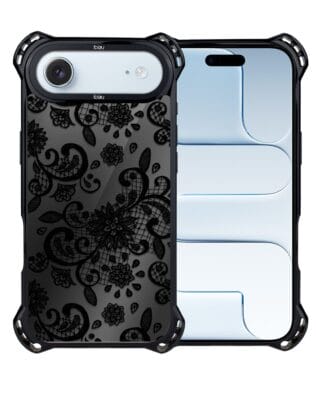 Etui do iPhone Air IBIZU DropGuard Ultra z MagSafe, Midnight Mirror, Koronkowa Czerń