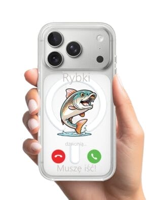 Etui do iPhone 17 Pro Max z MagSafe przeźroczyste, silikonowe Flexi, rybki dzwonią