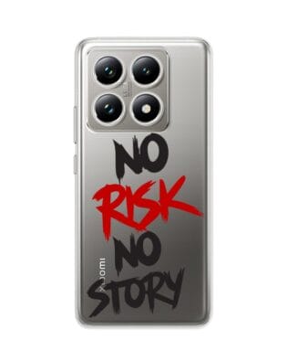 Etui do Xiaomi 14T Pro przeźroczyste, silikonowe Flexi, Positive Vibes, No Risk No Story